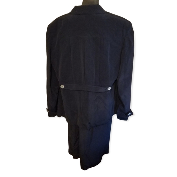 100% silk navy work suit professional workwear plus size style sz 16W - Picture 4 of 9